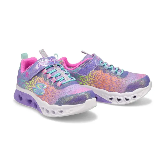 Skechers Girls Flutter Heart Lights Sneaker-Lavender/Multi 4 Skechers Girls Flutter Heart Lights Sneaker-Lavender/Multi - Image 4