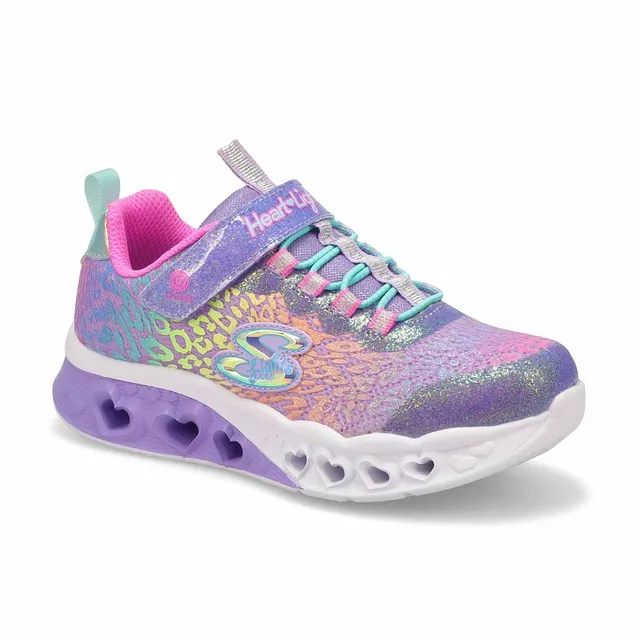 Skechers Girls Flutter Heart Lights Sneaker-Lavender/Multi 1 Skechers Girls Flutter Heart Lights Sneaker-Lavender/Multi