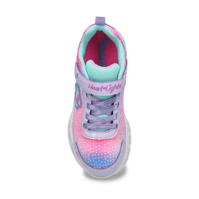 Skechers Girls Flutter Hearts Lights Sneaker - Lavender 2 Skechers Girls Flutter Hearts Lights Sneaker - Lavender - Image 2