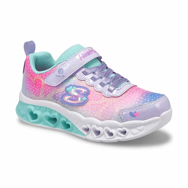 Skechers Girls Flutter Hearts Lights Sneaker - Lavender 1 Skechers Girls Flutter Hearts Lights Sneaker - Lavender