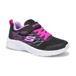 Skechers Girls Microspec Bold Delight Sneaker - Black
