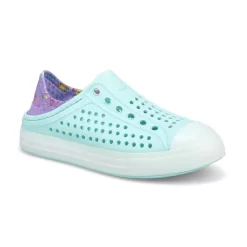 Skechers Girls Guzman Flash Shoe - Turquoise/Lavender