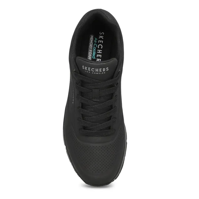 Skechers Mens Uno Stand On Air Sneaker - Black/Black 2 Skechers Mens Uno Stand On Air Sneaker - Black/Black - Image 2