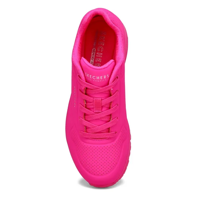 Skechers Womens Uno Night Shades Sneaker - Hot Pink 2 Skechers Womens Uno Night Shades Sneaker - Hot Pink - Image 2