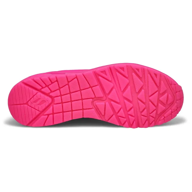 Skechers Womens Uno Night Shades Sneaker - Hot Pink 3 Skechers Womens Uno Night Shades Sneaker - Hot Pink - Image 3