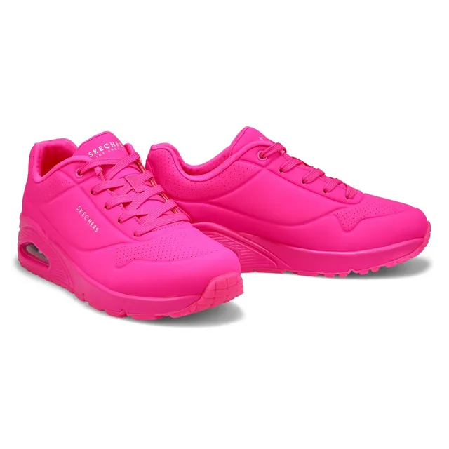 Skechers Womens Uno Night Shades Sneaker - Hot Pink 4 Skechers Womens Uno Night Shades Sneaker - Hot Pink - Image 4