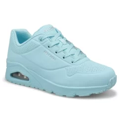 Skechers Womens Uno Stand On Air Sneaker - Light Blue