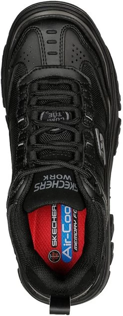 SKECHERS Work SK108076BLK Burgin-Hazardville, Women's, Black, Comp Toe, EH, Low Athletic, Work Shoe -Fashion Shoes Shop sk108076blk top