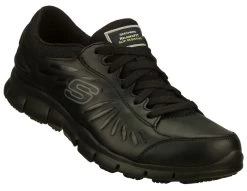 SKECHERS Work SK76551BLK Women's Relaxed Fit:Eldred Black, Soft Toe, Slip Resistant Athletic