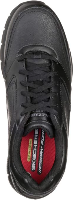 SKECHERS Work SK77156BLK Nampa, Men's, Black, Soft Toe, EH, Slip Resistant Athletic -Fashion Shoes Shop sk77156blk top