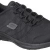 SKECHERS Work SK77211BLK Ghenter-Srelt, Women's, Black, Soft Toe, Slip Resistant, Work Shoe