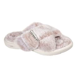 Skechers Women's GO Lounge Arch Fit Slippers Slip On Open Toe Indoor Faux Fur