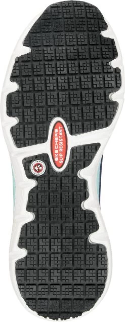 SKECHERS Work Arch Fit SSK108096NVAQ Christina, Women's, Navy/Aqua, Athletic Style, EH, MaxTRAX Slip Resistant, Soft Toe Work Shoe -Fashion Shoes Shop ssk108096nvaq outsole