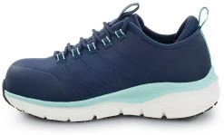 SKECHERS Work Arch Fit SSK108097NVAQ Sadie, Women's, Navy Aqua, Athletic Style, Alloy Toe, EH, MaxTRAX Slip Resistant, Work Shoe -Fashion Shoes Shop ssk108097nvaq inside