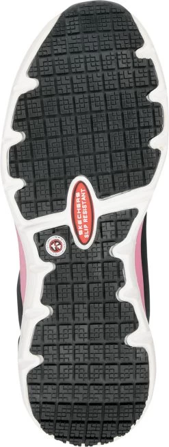 SKECHERS Work Arch Fit SSK108098BKPK Reagan, Women's, Black/Pink, Athletic Style, Alloy Toe, EH, MaxTRAX Slip Resistant, Work Shoe -Fashion Shoes Shop ssk108098bkpk.outsole