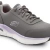 SKECHERS Work Arch Fit SSK108098GYPR Reagan, Women's, Grey/Purple, Athletic Style, Alloy Toe, EH, MaxTRAX Slip Resistant, Work Shoe
