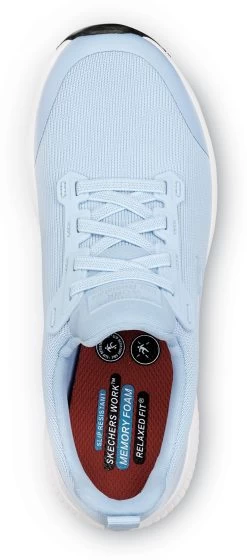SKECHERS Work SSK108160LTBL Emma, Women's, Light Blue, Soft Toe, MaxTRAX Slip Resistant, EH, Slip-On Athletic, Work Shoe -Fashion Shoes Shop ssk108160ltbl top