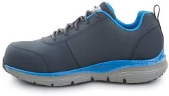 SKECHERS Work Arch Fit SSK200148NVBL Beau, Men's, Navy/Light Blue, Athletic Style, Alloy Toe, EH, MaxTRAX Slip Resistant, Work Shoe -Fashion Shoes Shop ssk200148nvbl inside