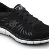 SKECHERS Work SSK405BKW Stacey, Women's, Black/White, Athletic Style, MaxTRAX Slip Resistant, Soft Toe Work Shoe