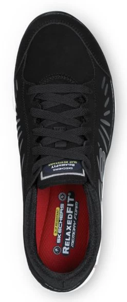 SKECHERS Work SSK405BKW Stacey, Women's, Black/White, Athletic Style, MaxTRAX Slip Resistant, Soft Toe Work Shoe -Fashion Shoes Shop ssk405bkw top