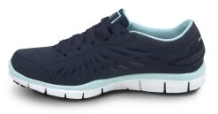 SKECHERS Work SSK405NVAQ Stacey, Women's, Navy/Aqua, Athletic Style, MaxTRAX Slip Resistant, Soft Toe Work Shoe -Fashion Shoes Shop ssk405nvaq inside