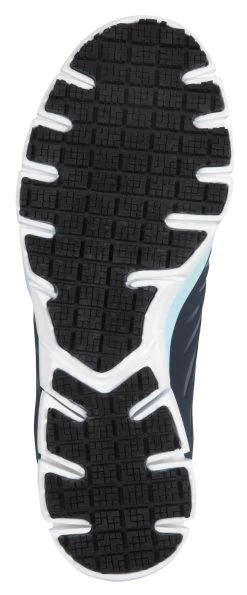 SKECHERS Work SSK405NVAQ Stacey, Women's, Navy/Aqua, Athletic Style, MaxTRAX Slip Resistant, Soft Toe Work Shoe -Fashion Shoes Shop ssk405nvaq outsole