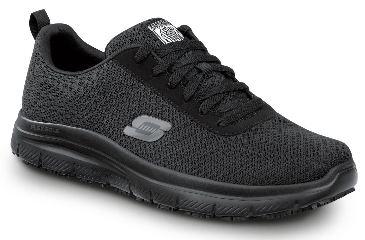 SKECHERS Work SSK9159BLK Luke, Men's, Black, Soft Toe, EH, Slip Resistant Lace Up Athletic 1 SKECHERS Work SSK9159BLK Luke, Men's, Black, Soft Toe, EH, Slip Resistant Lace Up Athletic